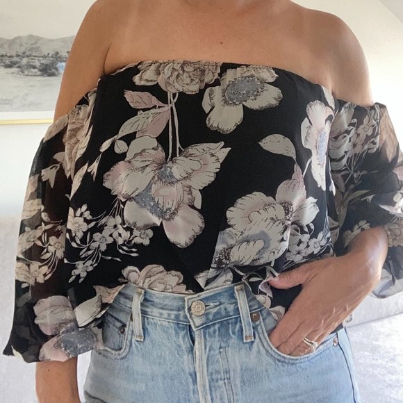 Floral Bardot Top - Picture 3 of 4